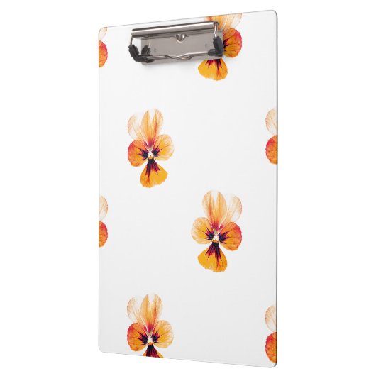 orangefarbene Stiefmütterchen Klemmbrett (Links)