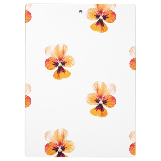 orangefarbene Stiefmütterchen Klemmbrett (Rückseite)