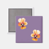 orangefarbene Stiefmütterchen Magnet (Vorderseite/Rückseite)
