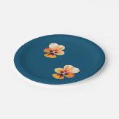 orangefarbene Stiefmütterchen Pappteller (Schrägansicht)