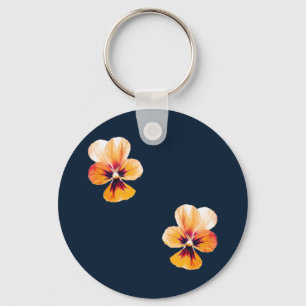 orangefarbene Stiefmütterchen Schlüsselanhänger