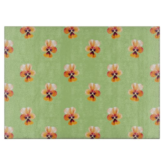 orangefarbene Stiefmütterchen Schneidebrett (Vorderseite)