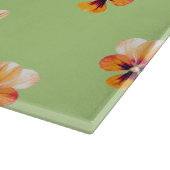 orangefarbene Stiefmütterchen Schneidebrett (Ecke)