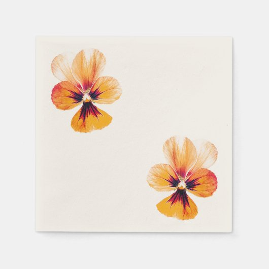 orangefarbene Stiefmütterchen Serviette (Vorderseite)