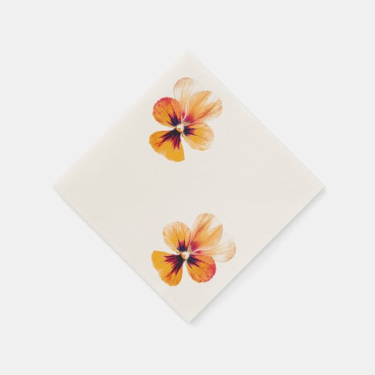 orangefarbene Stiefmütterchen Serviette (Ecke)