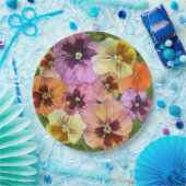 Orangefarbene Stiefmütterchen überall auf botanisc Pappteller (Party)