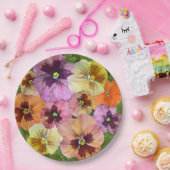 Orangefarbene Stiefmütterchen überall auf botanisc Pappteller (Party)