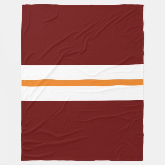 Orangefarbene Streifen auf tiefroten Streifen Fleecedecke (Vorderseite)