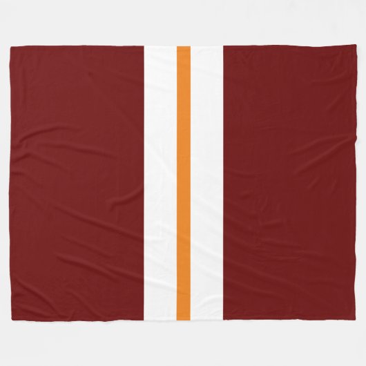 Orangefarbene Streifen auf tiefroten Streifen Fleecedecke (Vorderseite (Horizontal))