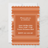 Orangefarbene Streifen Einladung (Rückseite)