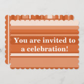Orangefarbene Streifen Einladung (Vorne/Hinten)