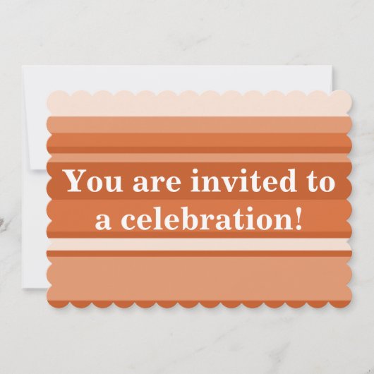 Orangefarbene Streifen Einladung (Vorderseite)