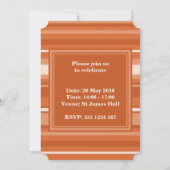 Orangefarbene Streifen Einladung (Rückseite)