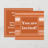 Orangefarbene Streifen Einladung (Vorne/Hinten)