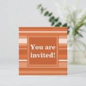 Orangefarbene Streifen Einladung (Stehend Vorderseite)