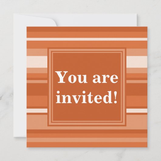 Orangefarbene Streifen Einladung (Vorderseite)