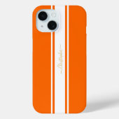 Orangefarbene Streifen Gold Mit Monogramm Cool Case-Mate iPhone Hülle (Rückseite)