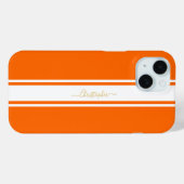 Orangefarbene Streifen Gold Mit Monogramm Cool Case-Mate iPhone Hülle (Rückseite (Horizontal))