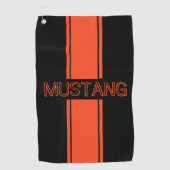 Orangefarbene Streifen Golfhandtuch (Vorderseite)