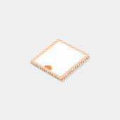 Orangefarbene Streifen, Halloween-Kürbis Post-it Klebezettel (angewinkelt)