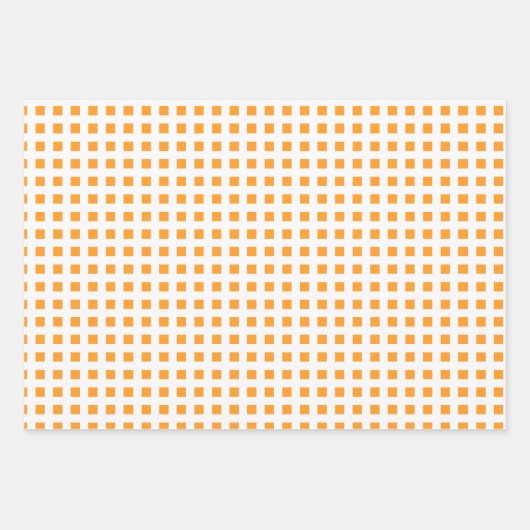 Orangefarbene Streifen Karo rautengeometrisch schi Geschenkpapier Set (Vorderseite 3)