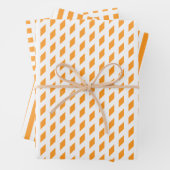 Orangefarbene Streifen Karo rautengeometrisch schi Geschenkpapier Set (Beispiel)