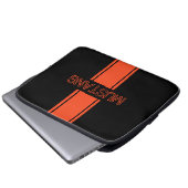 Orangefarbene Streifen Laptopschutzhülle (Vorne Knopf)