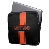 Orangefarbene Streifen Laptopschutzhülle (Vorderseite Links)