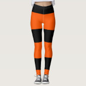 Orangefarbene Streifen Leggings (Vorderseite)