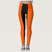 Orangefarbene Streifen Leggings (Vorderseite)