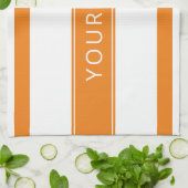 Orangefarbene Streifen mit Ihrem Namen Küchentüche Geschirrtuch (Gefaltet)