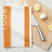 Orangefarbene Streifen mit Ihrem Namen Küchentüche Geschirrtuch (Viertel Falte)