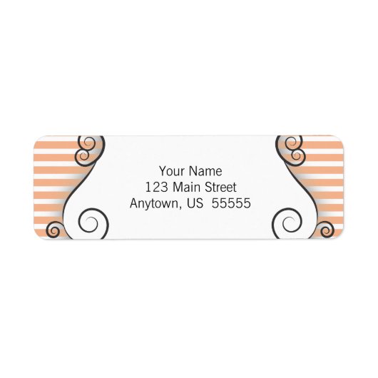 Orangefarbene Streifen mit Vintagen Wirbel (Vorne)