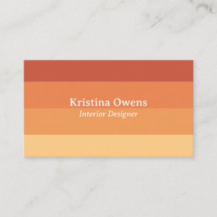 Orangefarbene Streifen Moderne glänzend Minimalist Visitenkarte