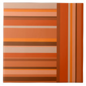 Orangefarbene Streifen Muster Abstrakt asymmetrisc Fliese (Vorderseite)