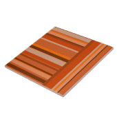 Orangefarbene Streifen Muster Abstrakt asymmetrisc Fliese (Seite)