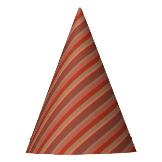 Orangefarbene Streifen Partyhütchen (Vorderseite)