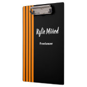 Orangefarbene Streifen schwarz Klemmbrett (Links)