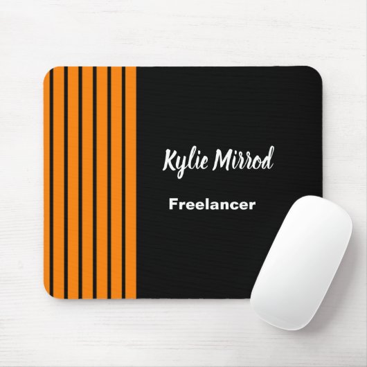Orangefarbene Streifen schwarz Mousepad (Mit Mouse)