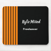 Orangefarbene Streifen schwarz Mousepad (Vorne)