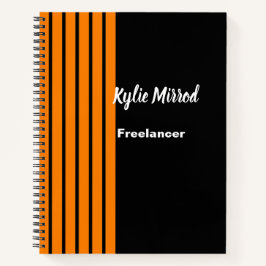 Orangefarbene Streifen schwarz Notizblock