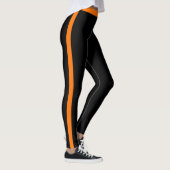 Orangefarbene Streifen schwarze Leggings (Rechts)
