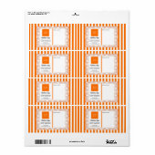 Orangefarbene Streifen und runde Rahmen und Logos (Vorne)