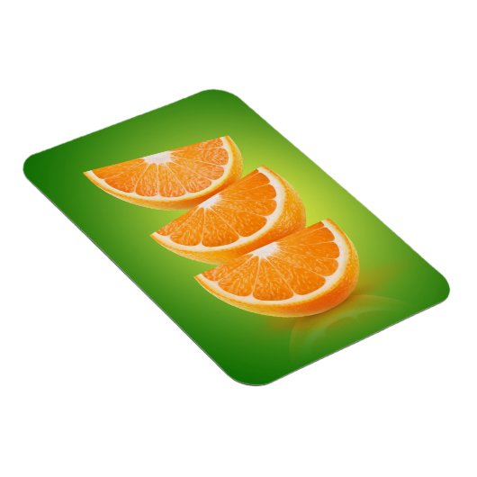 Orangefarbene Stücke auf grün Magnet (Rechte Seite)