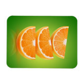 Orangefarbene Stücke auf grün Magnet (Horizontal)