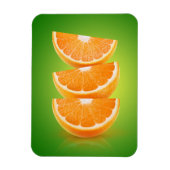 Orangefarbene Stücke auf grün Magnet (Vertikal)