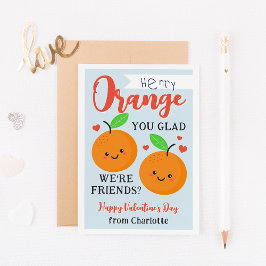 Orangefarbene Süssen Valentinstag-Karte Einladung