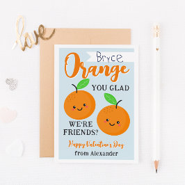 Orangefarbene Süssen Valentinstag-Karte Einladung