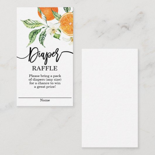 Orangefarbene Süssen Windelung Begleitkarte (Vorne/Hinten)