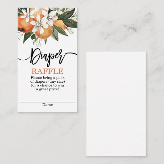 Orangefarbene Süssen Windelung Begleitkarte (Vorne/Hinten)